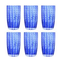 Kit 6 Copos Alto de Vidro para Água Sucos e Refrigerante Orquídea Azul 500ml Wolff Kit 6 Copos Alto de Vidro para Água Sucos e Refrigerante Orquídea Azul 500ml Wolff
