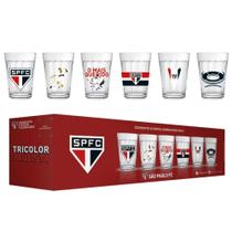 Kit 6 copos americano são paulo vidro 190 ml licenciado nf