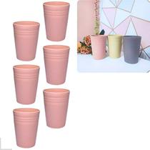 Kit 6 Copos Bambu Sustentável 300ml Livre De Bpa Ecológico Cor Sortida