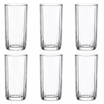 Kit 6 Copos Canelado Pasabahce Leia 310ml Vidro Europeu Premium Restaurantes 5 Estrelas