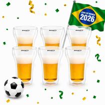 Kit 6 Copos Cerveja Caipirinha 350ml Futebol Copa Bugatti Kit 6 Copos Cerveja Caipirinha 350ml Futebol Copa Bugatti