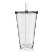 Kit 6 Copos Com Tampa E Canudo 550 Ml Krystalon Em Acrílico Kit 6 Copos Com Tampa E Canudo 550 Ml Krystalon Em Acrílico