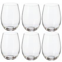 Kit 6 Copos Cristal Bohemia Titanium Água Suco Drink 560ml