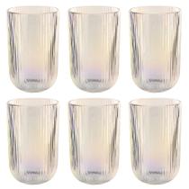 Kit 6 Copos de Agua Grande 460ml Versalhes Grafiato Canelado Drink Sucos - KE HOME