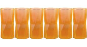 Kit 6 copos de agua sucos e refrigerantes 465ml neon laranja - Globimport