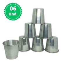 Kit 6 Copos de Alumínio Caneca Para Refeitório Merenda 300 ml