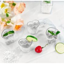 Kit 6 Copos De Shot Dose Vidro Degustação 50ml Coração Lyor