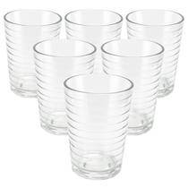 Kit 6 Copos de Vidro 430ml Slices Transparente Grande