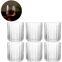 Kit 6 Copos de Vidro Bangkok P/ Whisky Design Elegante 300ml