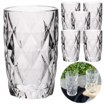 Kit 6 Copos de Vidro Luxo Diamante Incolor 350ml Grosso Resistente Drinks Diamond Kit 6 Copos de Vidro Luxo Diamante Incolor 350ml Grosso Resistente Drinks Diamond