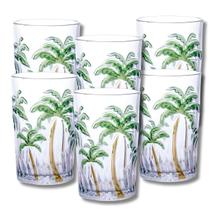 Kit 6 Copos de Vidro Palm Tree Color Coqueiro 350ml Transparente Água Suco Refrigerante - Class Home Kit 6 Copos de Vidro Palm Tree Color Coqueiro 350ml Transparente Água Suco Refrigerante - Class Home
