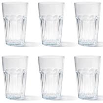 Kit 6 Copos de Vidro Resistente 350ml Transparente Vitamina Suco Água Drink