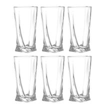 Kit 6 Copos de Vidro Transparentes Twist 270ml P/ Sucos e Drinks Kit 6 Copos de Vidro Transparentes Twist 270ml P/ Sucos e Drinks