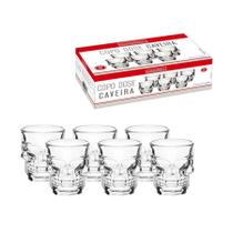 Kit 6 Copos Dose Shot Caveira Copinhos Cachaça Tequila Vodka