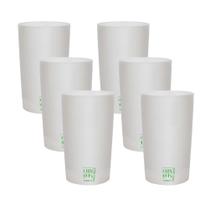 Kit 6 Copos Eco Big Drink Branco Green Cups 500 Ml