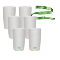 Kit 6 Copos Eco Branco Com Cordão Green Cups 500 Ml
