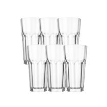 Kit 6 Copos Facetados Vidro 330ml Class Home Vintage