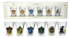 Kit 6 Copos Harry Potter - Casas de Hogwarts - Manual Magias
