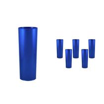 Kit 6 Copos Long Drink Azul 330Ml Plástico Premium
