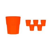 Kit 6 Copos Mini Roma Alaranjado 300Ml Plástico Premium