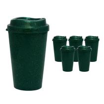 Kit 6 Copos Mug Fibra Madeira Greencolors Verde 320Ml