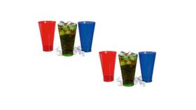 Kit 6 Copos Plásticos Long Drink 400ml Cores Sortidas