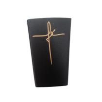 Kit 6 copos retangular/quadrado preto estampado fé Kit 6 copos retangular/quadrado preto estampado fé