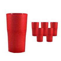 Kit 6 Copos Roma Fibra Madeira Green Colors Vermelho 360Ml Kit 6 Copos Roma Fibra Madeira Green Colors Vermelho 360Ml