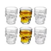 Kit 6 Copos Shot Caveira Vidro Dose Skull Viking Tequila