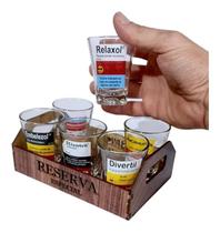 Kit 6 Copos Shot Frases 60Ml Cachaça/Tequila/Licor/Pinga