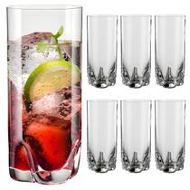 Kit 6 Copos Suco Cristal Titânio Longo Bohemia Trio 300ml