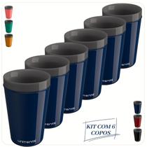 Kit 6 Copos Térmico Munique 350ML Parede Dupla Multiuso Unitermi Cerveja Café Chá Suco Drinks