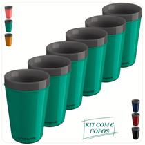 Kit 6 Copos Térmico Munique 350ML Parede Dupla Multiuso Unitermi Cerveja Café Chá Suco Drinks