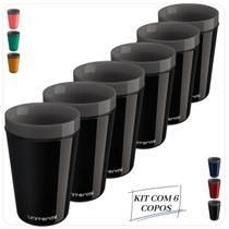 Kit 6 Copos Térmico Munique 350ML Parede Dupla Multiuso Unitermi Cerveja Café Chá Suco Refrigerante