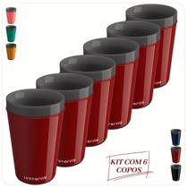 Kit 6 Copos Térmico Munique 350ML Parede Dupla Multiuso Unitermi Cerveja Café Chá Suco Refrigerante