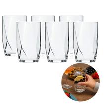 Kit 6 Copos Topázio 360ml Vidro Água Suco Nadir Figueiredo