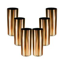 Kit 6 Copos Tubo Cromado Dourado 300Ml Acrílico Kit 6 Copos Tubo Cromado Dourado 300Ml Acrílico