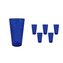 Kit 6 Copos Twist Cristal Azul 600Ml Plástico