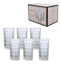 Kit 6 Copos Vidro 360ml Copo Alto Premium Hauskraft Transparente