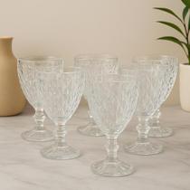 Kit 6 Copos Vidro Bico de Abacaxi 325ml Wellmix Taças Decorativas Retrô Jaca para Água e Suco Mesa Posta Transparente Espessura Resistente