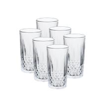 Kit 6 Copos Vidro Transparente Long Drink Água Bebidas 280ml