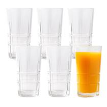 Kit 6 Copos Vidro Transparente Long Drink Água Bebidas 280ml Lily