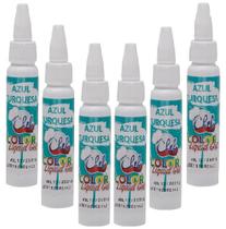 Kit 6 Corantes Liquido Gel Azul Turquesa 25G Iceberg Kit 6 Corantes Liquido Gel Azul Turquesa 25G Iceberg
