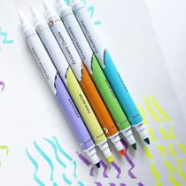 Kit 6 cores de canetas marca-texto apagável alta durabilidade