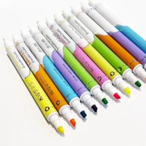 Kit 6 cores de canetas marca-texto apagável alta qualidade