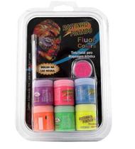 Kit 6 Cores Fluorescentes De 15 Ml +1 Gliter 2G +1 Pincel