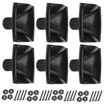 Kit 6 Cornetas LC 07-DH200 Retangular Com Parafusos Preta