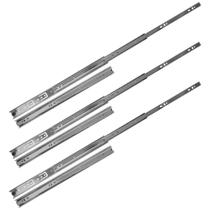 Kit 6 Corrediça Telescópica 450Mm X 35Mm 35Kg Gaveta 3 Pares