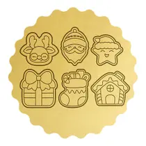 Kit 6 Cortadores Noel Rena Estrela Presente Meia Casa