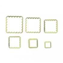 Kit 6 Cortadores Quadrado Babado para Massas Bluestar